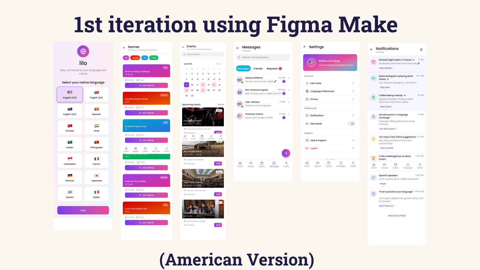 First Figma Make iteration — dense filters and utilitarian layout