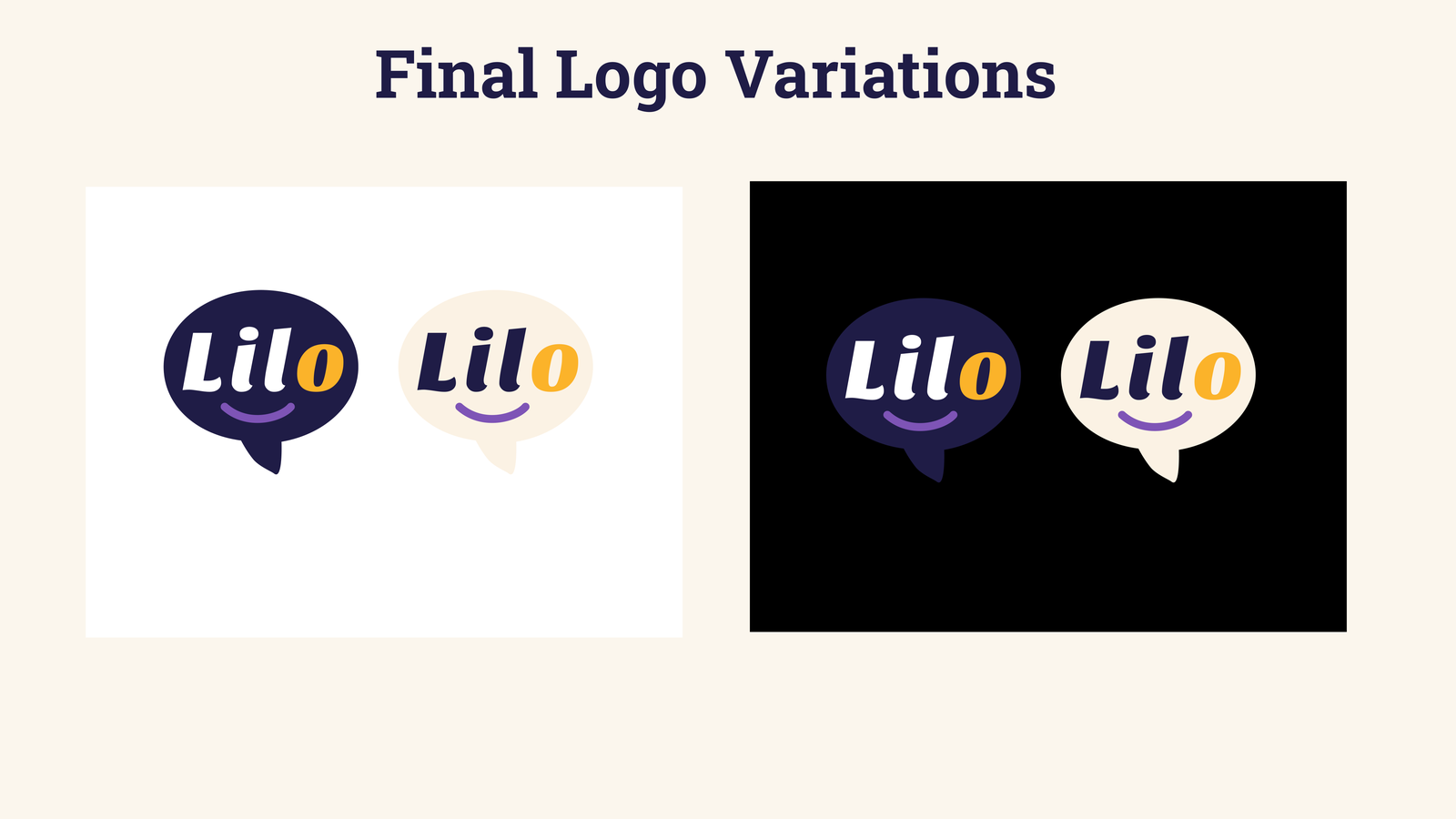 Final Lilo logo variations on light and dark