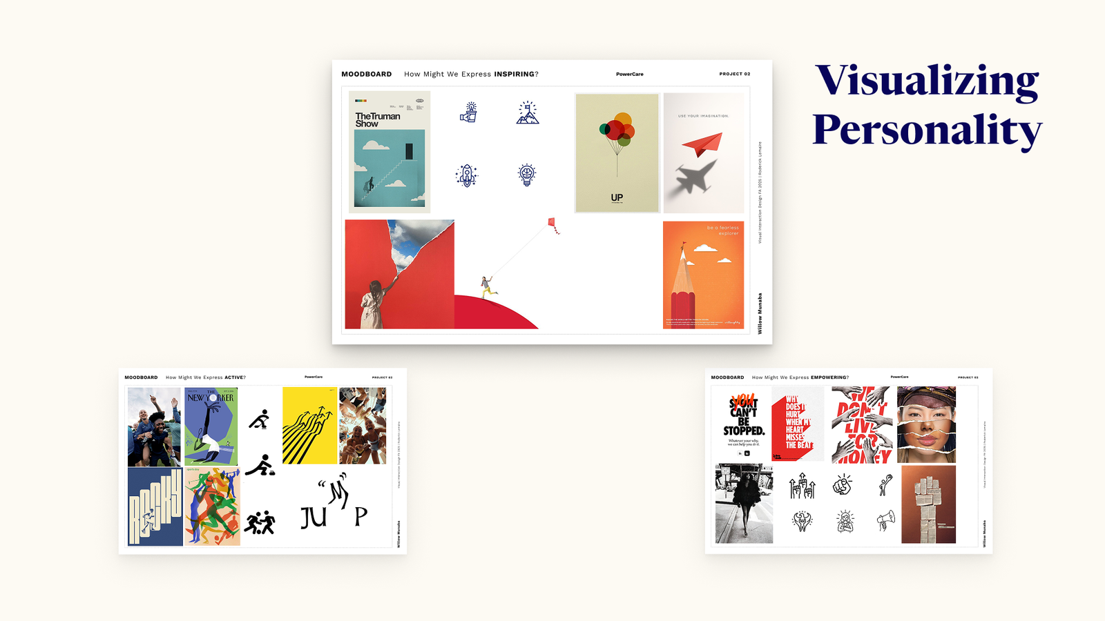 Moodboards for inspiring, active, and empowering personality